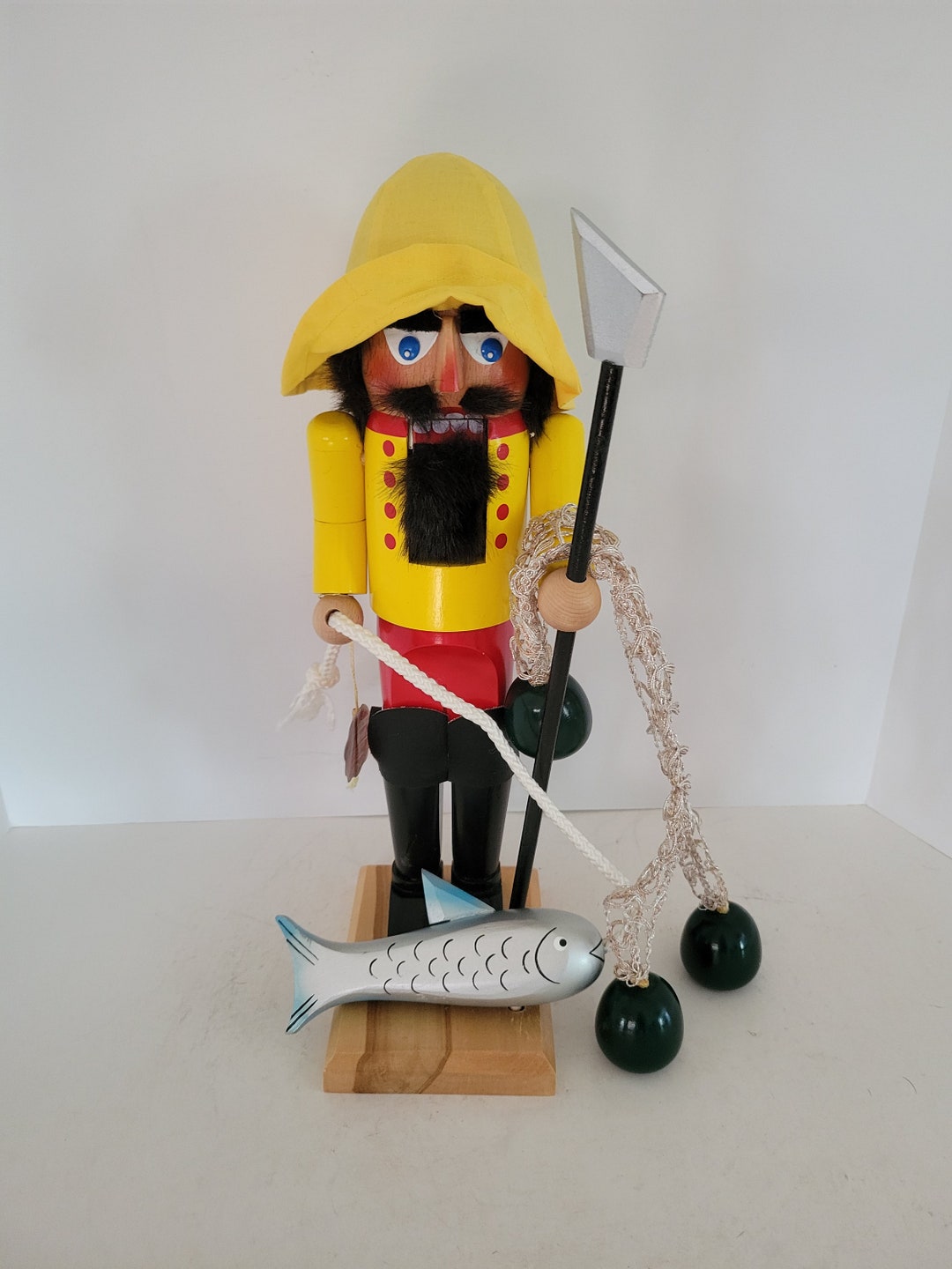 Original Vintage Steinbach the Ling Fisherman Nutcracker in Box 15 Germany S872 1990's Christmas