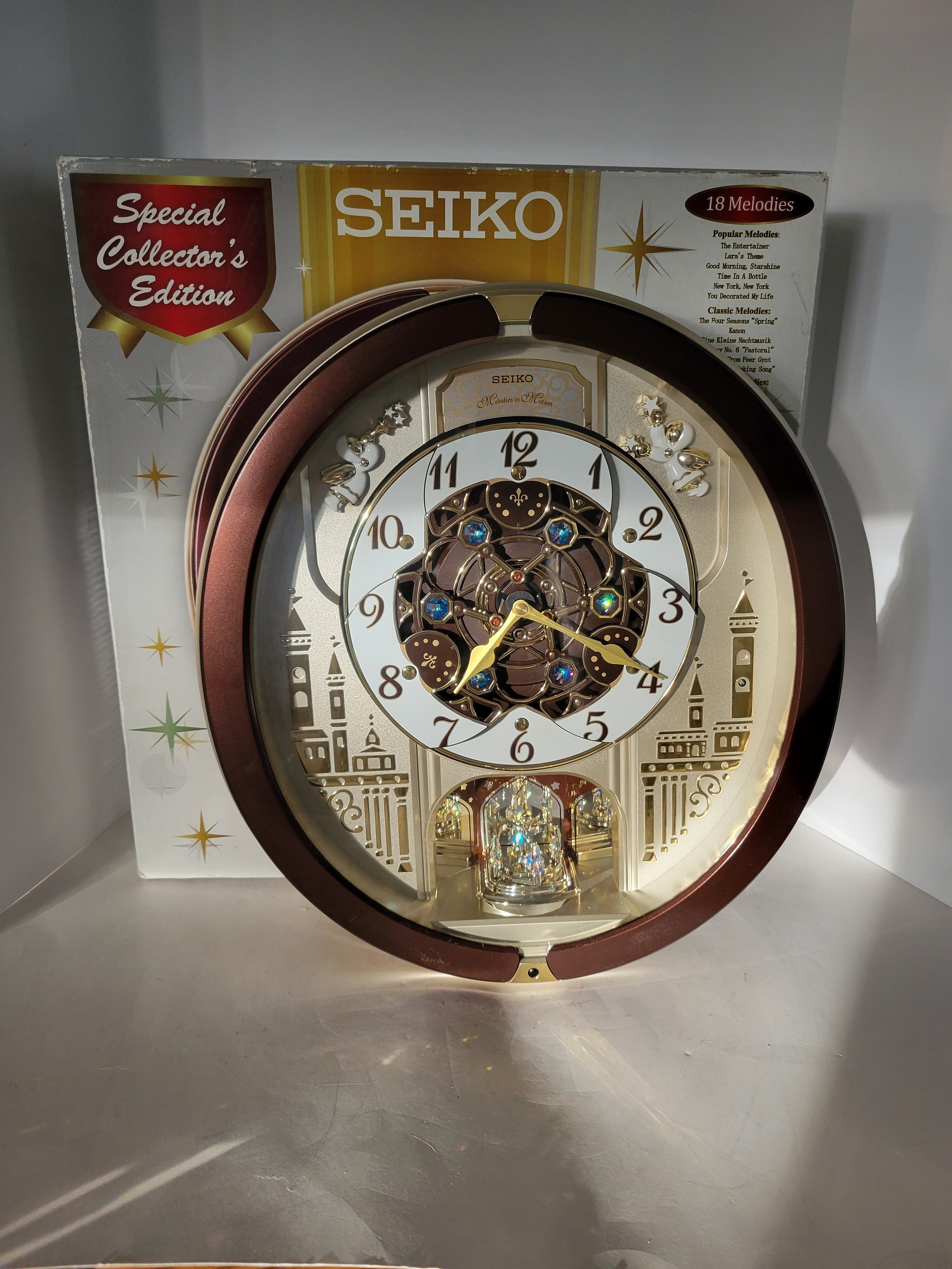 Seiko Melodies in Motion Swarovski Wall Clock QXM491BRH Plus Christmas Music 2013 Special Collector s Edition 158700818 Etsy