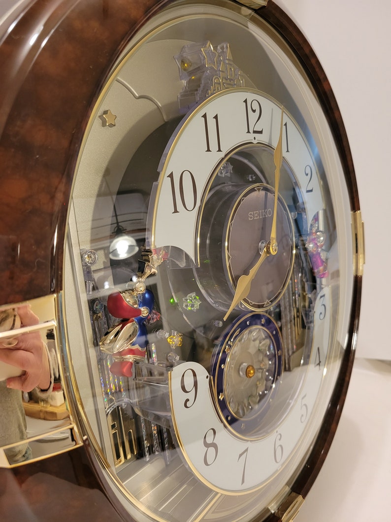 Seiko Melodies in Motion Swarovski Music Wall Clock QXM111GRH Etsy