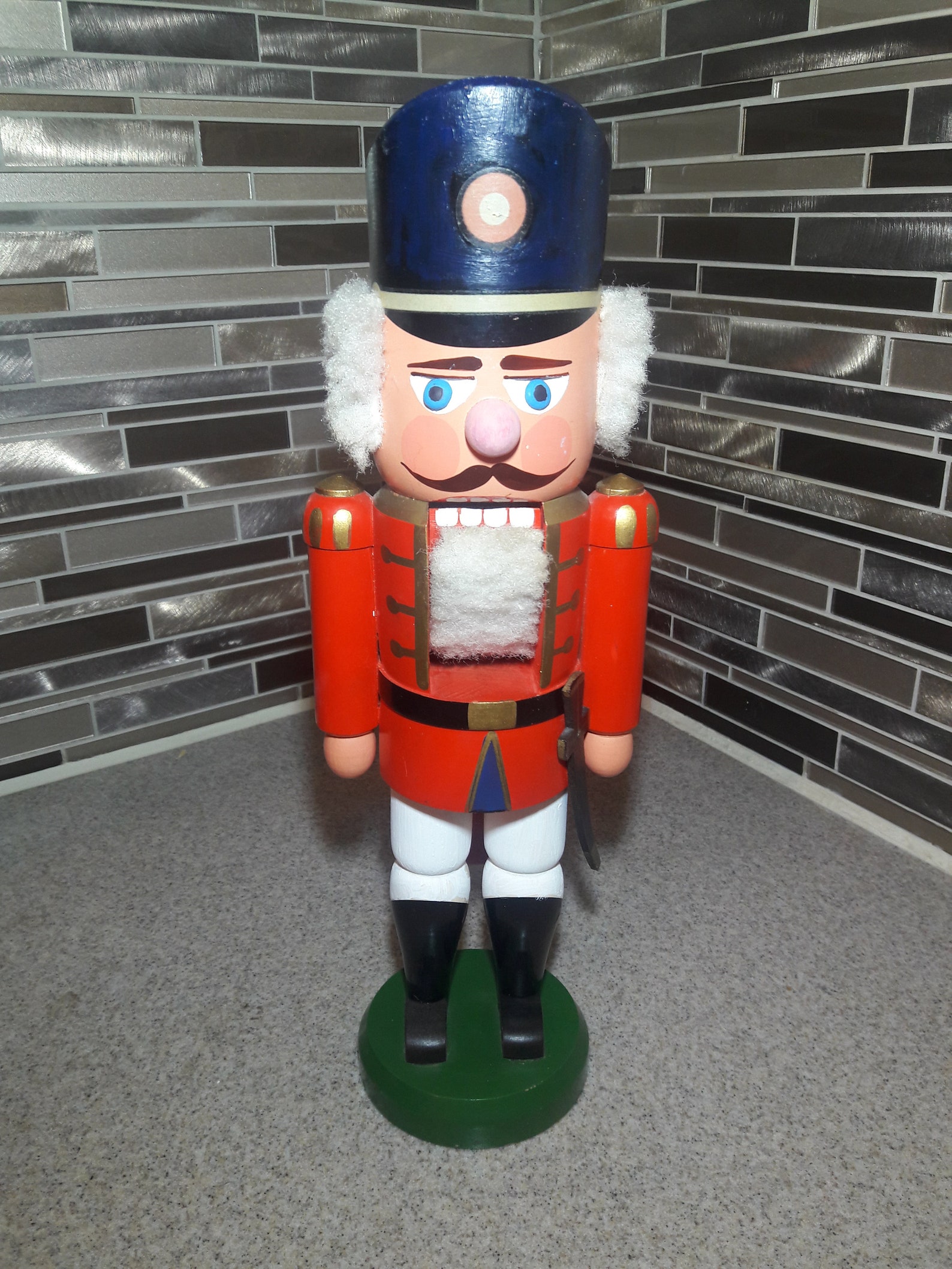 Vintage Erzgebirge Soldier * Made in German East * Germany Holiday Nutcracker * 13 1/2 inch * Christmas 112014269