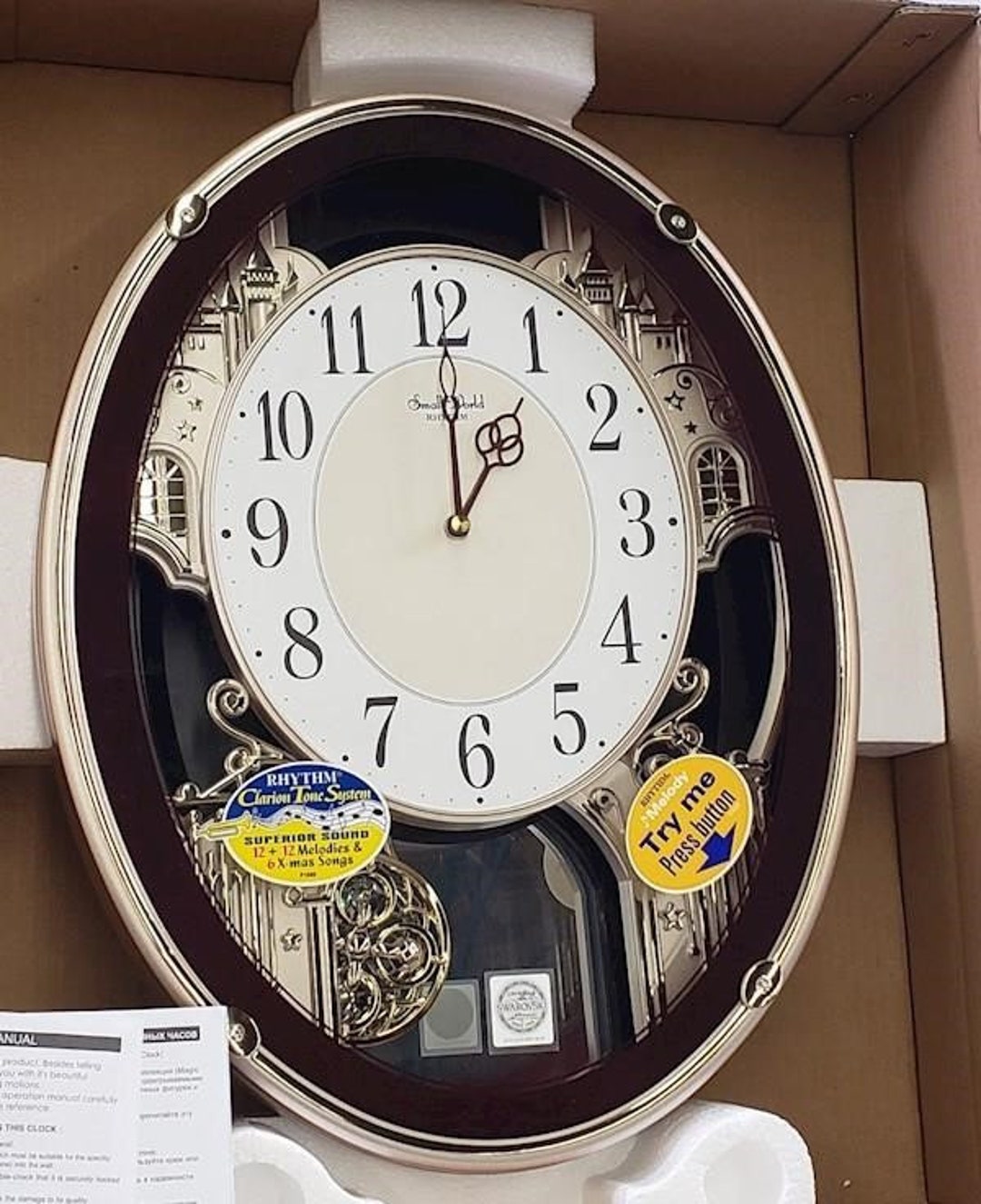 Small World Rhythm Melodies Wall Clock Model 4MJ443WU06 Elan Music