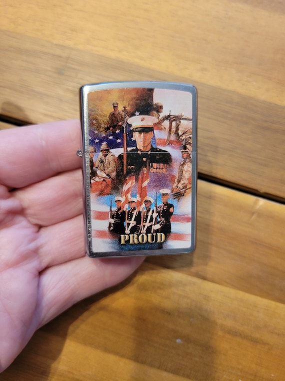 marine cigarette lighter Marine Corps Zippo Cigarette Lighter * New in Box * Officially Licensed *  USMC * Dress Blues * Proud