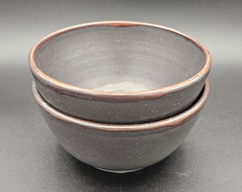 2 pc Large Bowl Set in Charcoal Satin