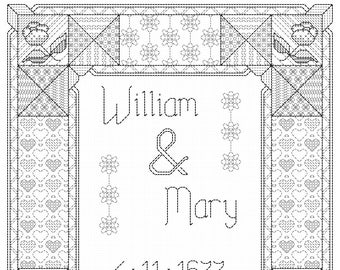 Hochzeit Mustertuch Blackwork Muster