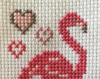 Flamingo Mini: a miniature cross stitch pattern