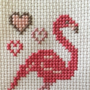 Flamingo Mini: a miniature cross stitch pattern