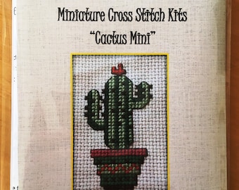 Cactus Mini cross stitch kit: Miniature series