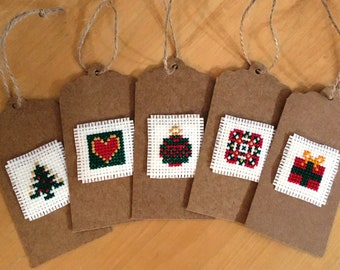 Cross stitch kit: Five Christmas Gift Tags