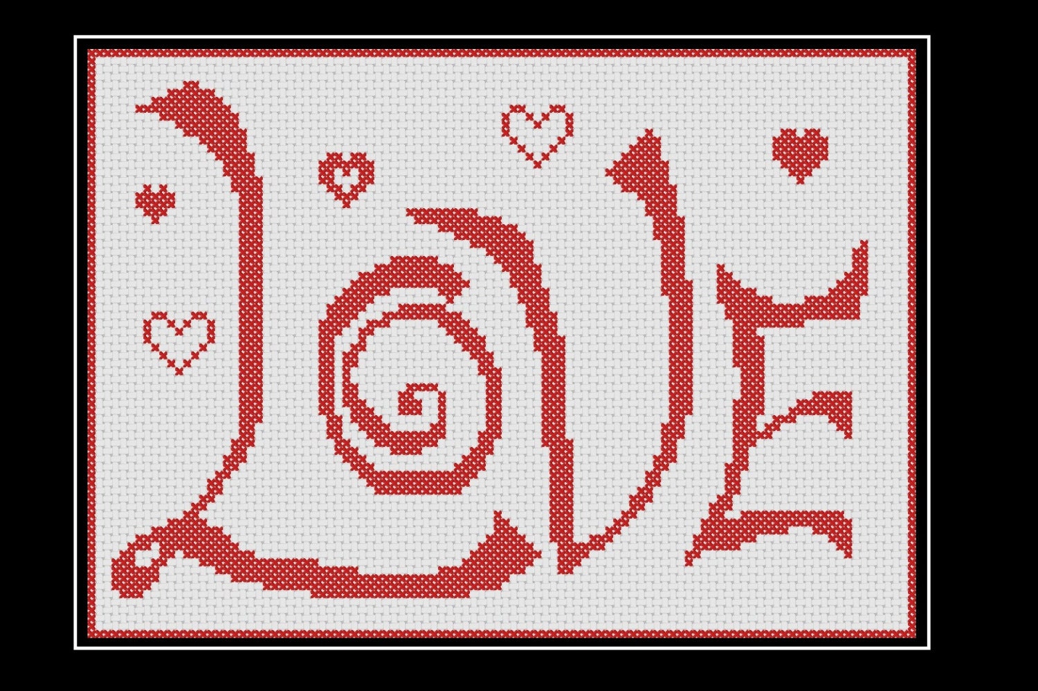 Cross stitch pattern Love Etsy