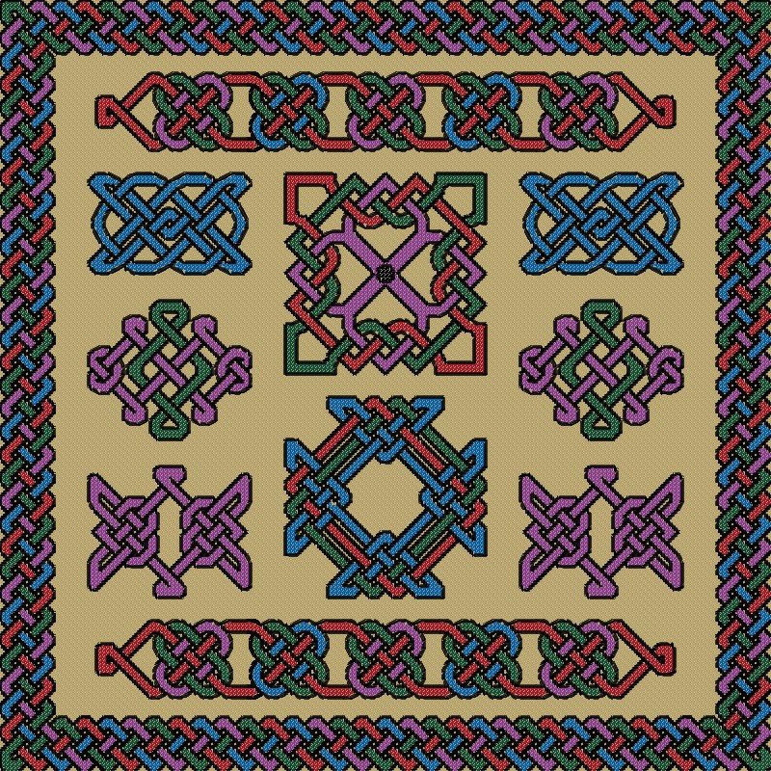 Celtic Cross Stitch Pattern: Celtic Knot Sampler Etsy