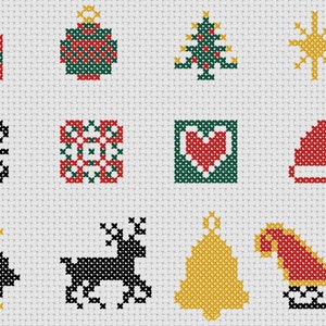 Kerstborduurmotieven: verzameling van 22 snelle ontwerpen