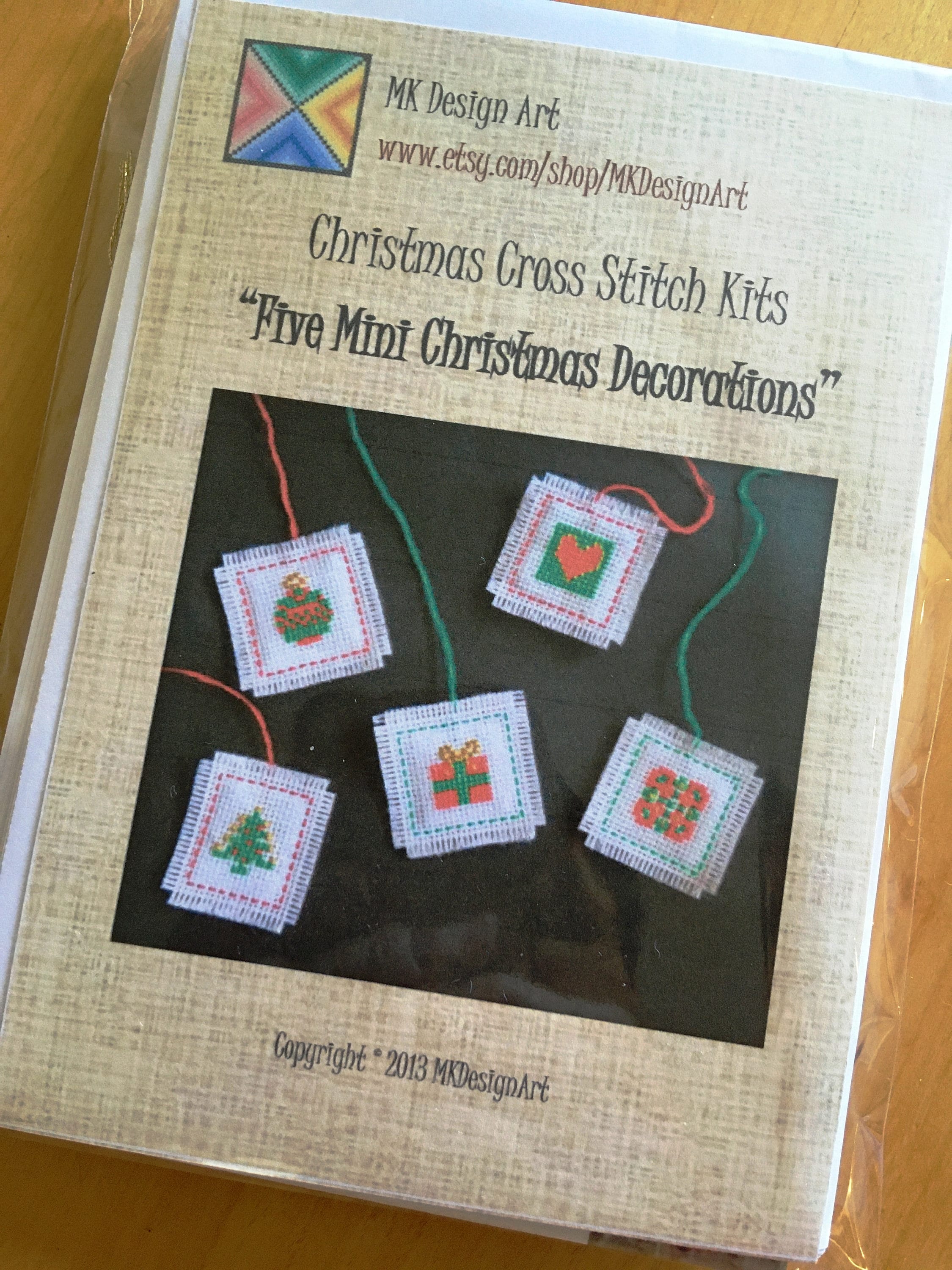 Cross Stitch Kit Five Mini Christmas Tree Decorations Etsy Canada