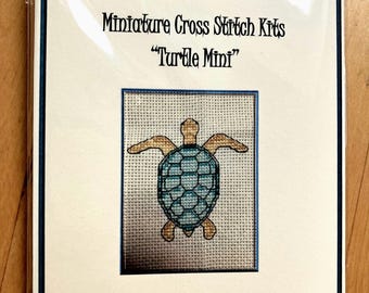 Turtle Mini cross stitch kit: Miniature series