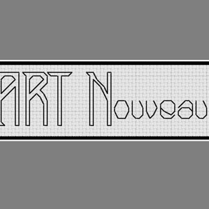 Cross stitch alphabet: art nouveau style lettering