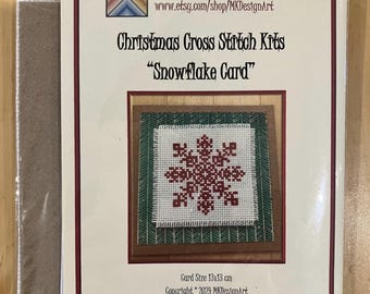 Cross stitch kit: Snowflake Christmas Card