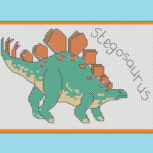 Stegosaurus cross stitch pattern: dinosaurs series