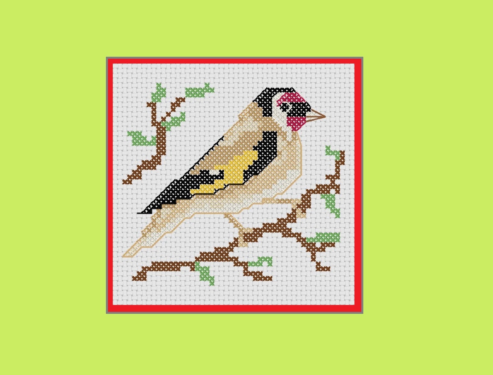 Floral goldfinch counted cross stitch kit 319456