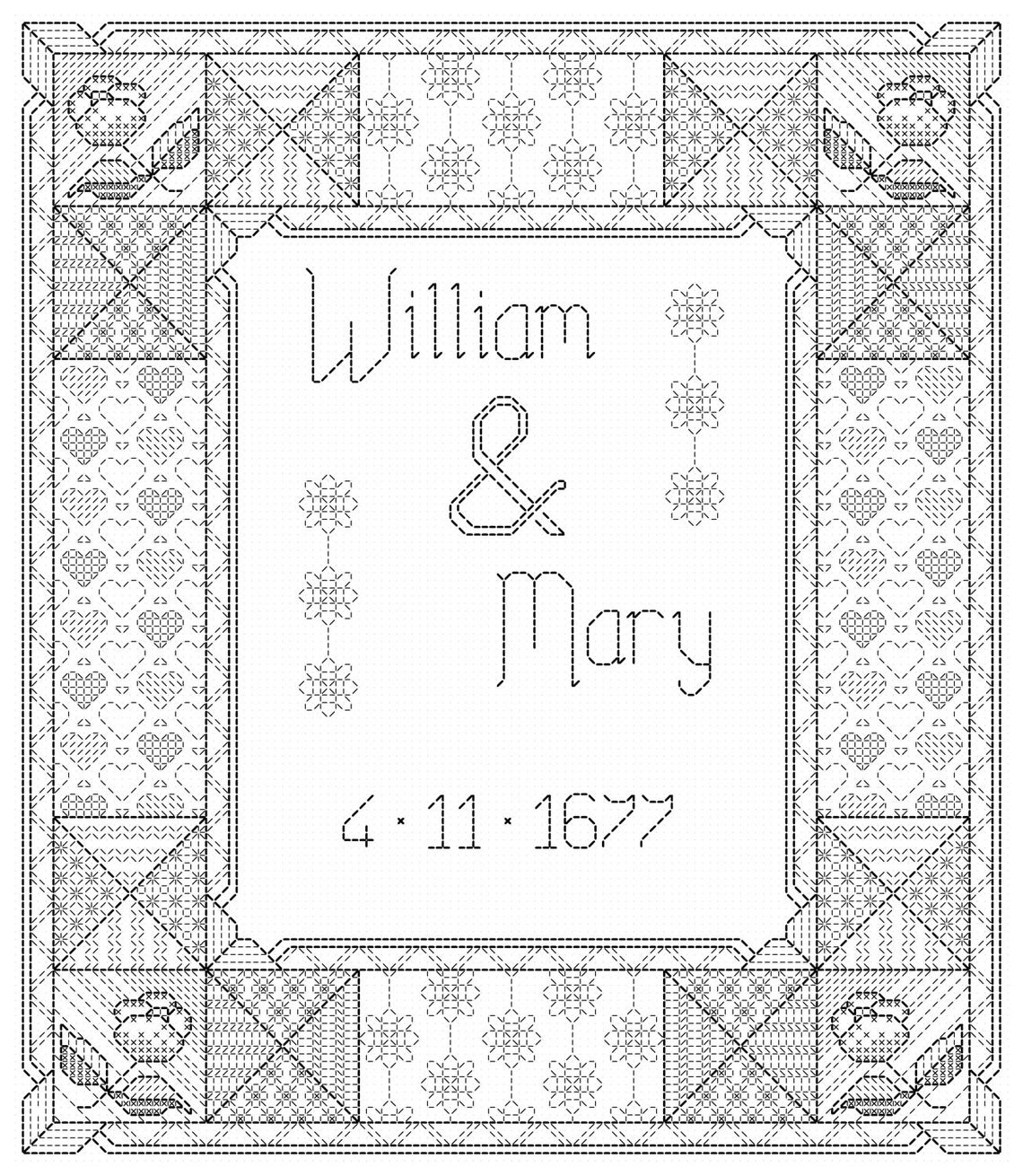 Wedding Sampler Blackwork Pattern - Etsy