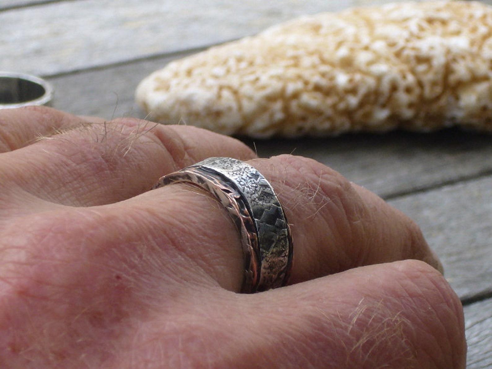 Two Sides to Every Story. Mans Ring of Sterling Silver and Etsy