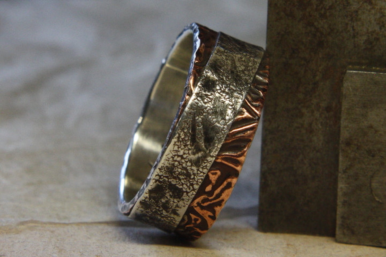 Two Sides to Every Story. Mans Ring of Sterling Silver and Etsy