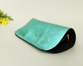 Leather glasses case Eyeglasses case Leather glasses pouch Soft glasses case for grandma