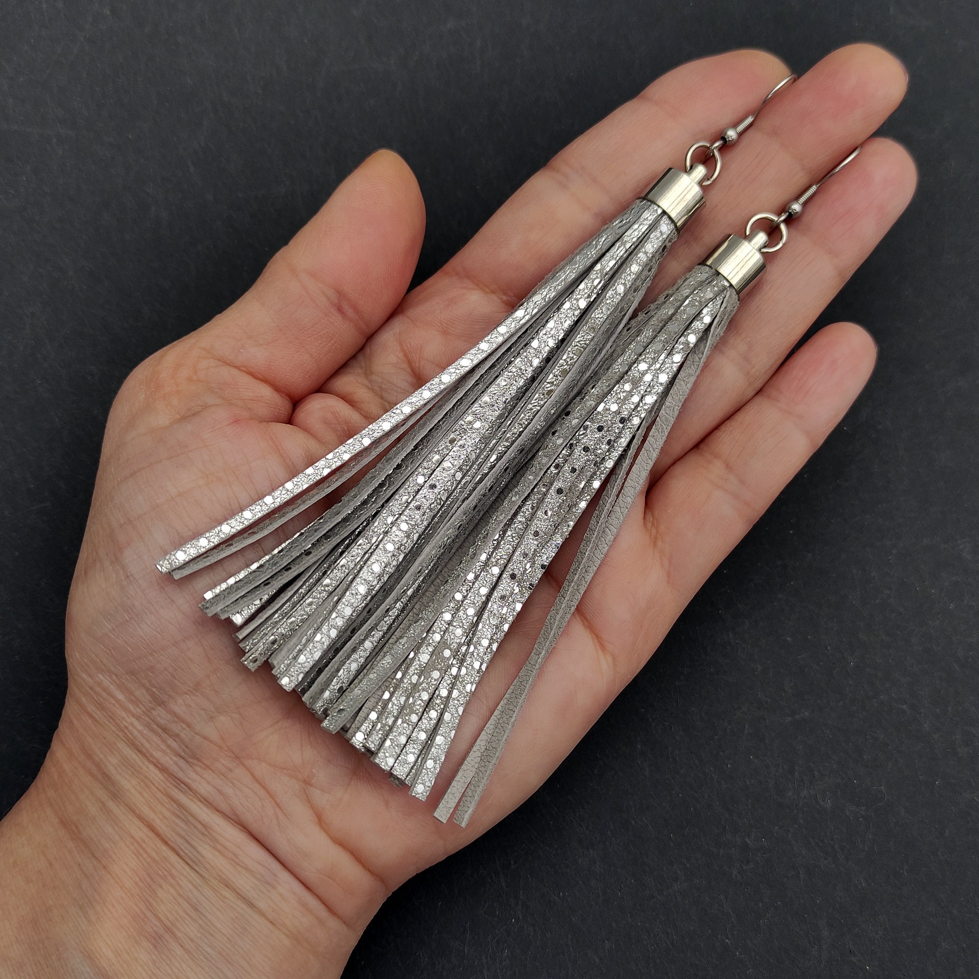 Ladies Silver Tassel Long Earrings jewelery main image 0