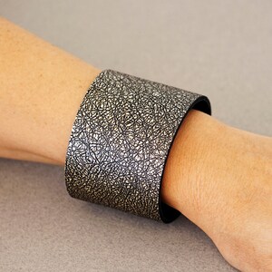 Wide cuff bracelet Bronze leather bracelet Wide wrist cuff for women Statement bracelet
