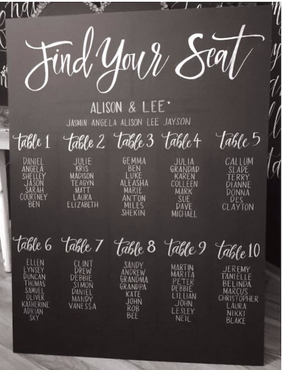 Chalk Board Seating Chart