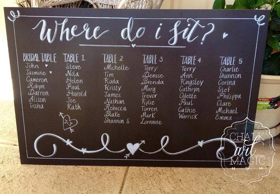 Chalkboard Seating Chart