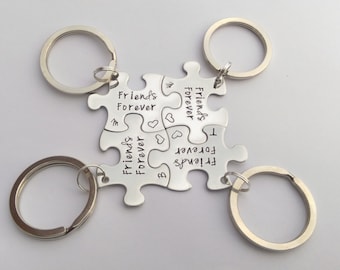 Personalised friends gift - friends keyrings - jigsaw puzzle piece keyrings -Friends matching gifts - long distance friendship - best friend