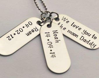Personalised I Love you to the moon and back necklace - Daddy necklace - fathers day present - gift for Dad Daddy - Daddy jewelry - dad gift