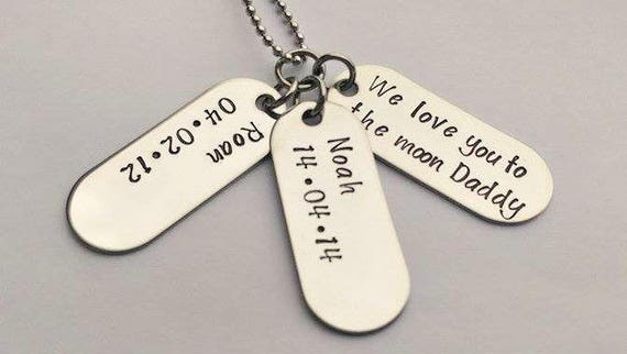 Personalised I Love you to the moon and back necklace Daddy necklace fathers day present gift for Dad Daddy Daddy jewelry dad gift