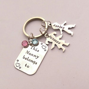 Personalised Nanny gift - Nanny keyring - This Nanny belongs to - nanny present - Nanny keychain - Nan Nana Nanna Grandma gift