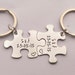 Personalised valentines present - personalised couples keyring set - personalised jigsaw puzzle piece keyrings - personalised his hers gift