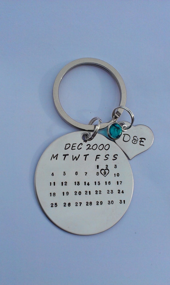personalised calendar keyring