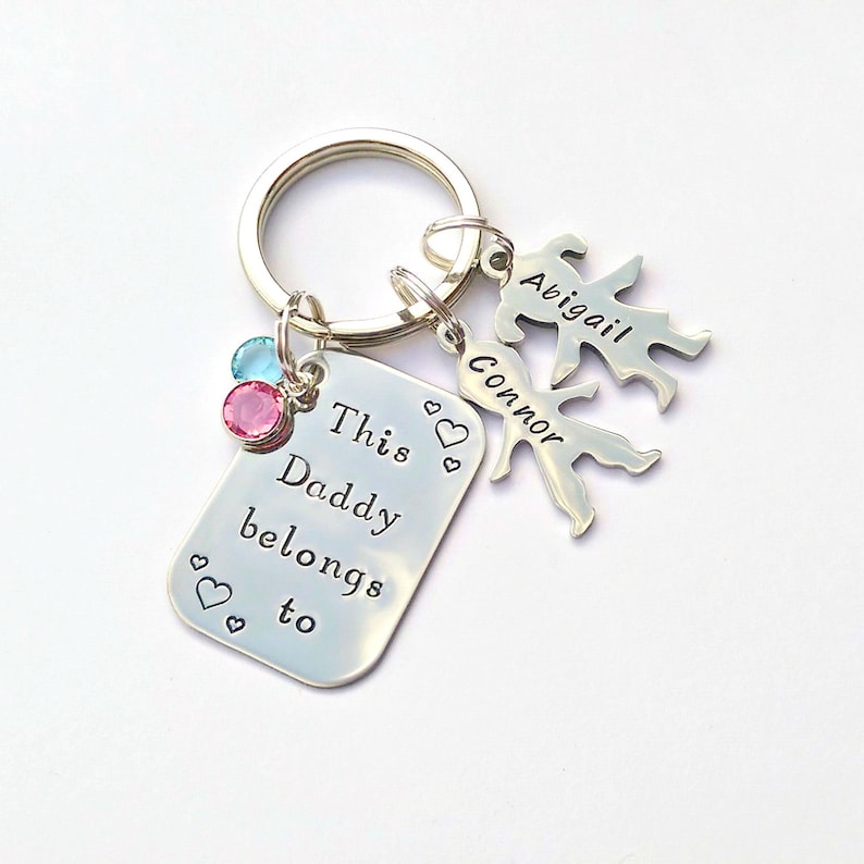 Personalised fathers day gift personalized Dad keychain personalised fathers day keyring, this daddy belongs to, personalised daddy gift image 2