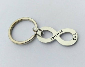 Personalised infinity keyring - couples gift - couples keyring - infinity gift - 11th anniversary gift - gift for him husband boyfriend