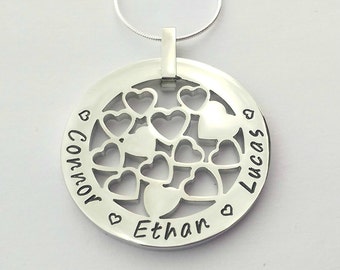Personalised Sterling Silver Heart Cutout Necklace - Custom Name Pendant