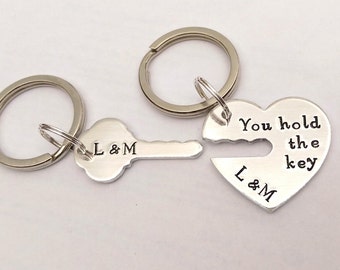 Anniversary Gift His and Hers Keychains 2 Keyrings Husband - Etsy UK