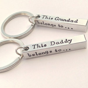 Personalised Dad Keyring: This Daddy belongs to gift with Kids names