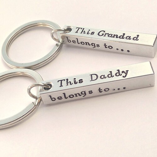 Personalised Birthday Gift For Daddy Grandad Dad Keyring Kids Christmas present 