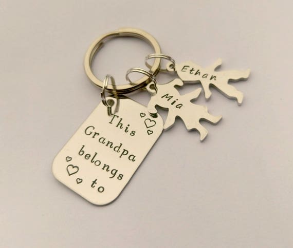 Pops Family Grandparent Gift Grandad Keyring Grandad Birthday Gift Personalised Present Gramps Grandpa Gift Chic Unique Gift Ideas