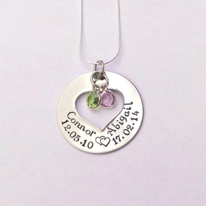 Personalised name necklace - personalized mom necklace - mum jewellery - birthstone jewellery - personalised gift for mum - gift for her