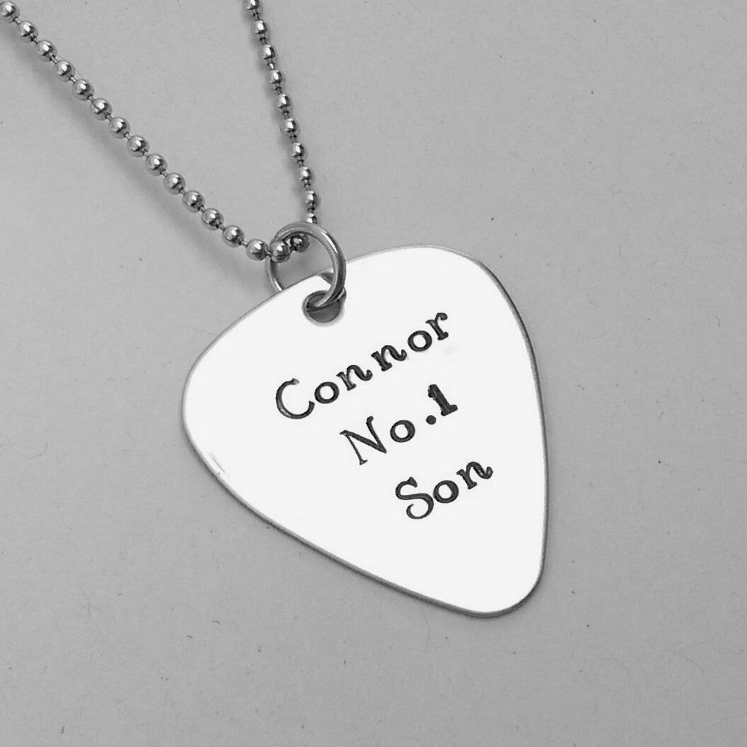 Personalised Guitar Pick Necklace Son Present Gift for Son Etsy
