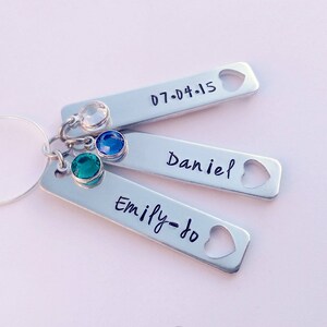 Personalised name necklace - heart necklace - birthstone jewellery - mum name necklace - childrens names - gift for mum wife nanny grandma