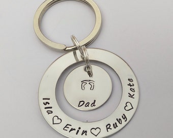 Personalised Dad keyring - personalised name keyring - gift for dad daddy - gift for grandad - personalised fathers day gift - gift for him