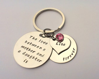 Personalised Mum Keyring: Mother Daughter Gift