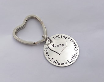 Personalised Grandma gift - nanny gift - Nanny keyring - grandma keyring - gift for her - grandchildren keychain - birthday present gift