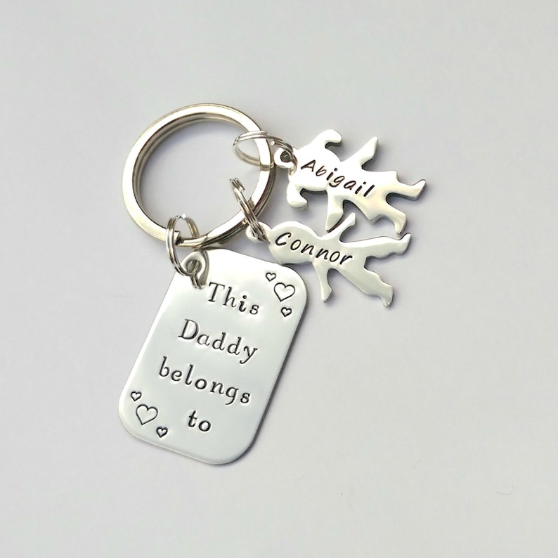 Personalised fathers day gift personalized Dad keychain personalised fathers day keyring, this daddy belongs to, personalised daddy gift image 1