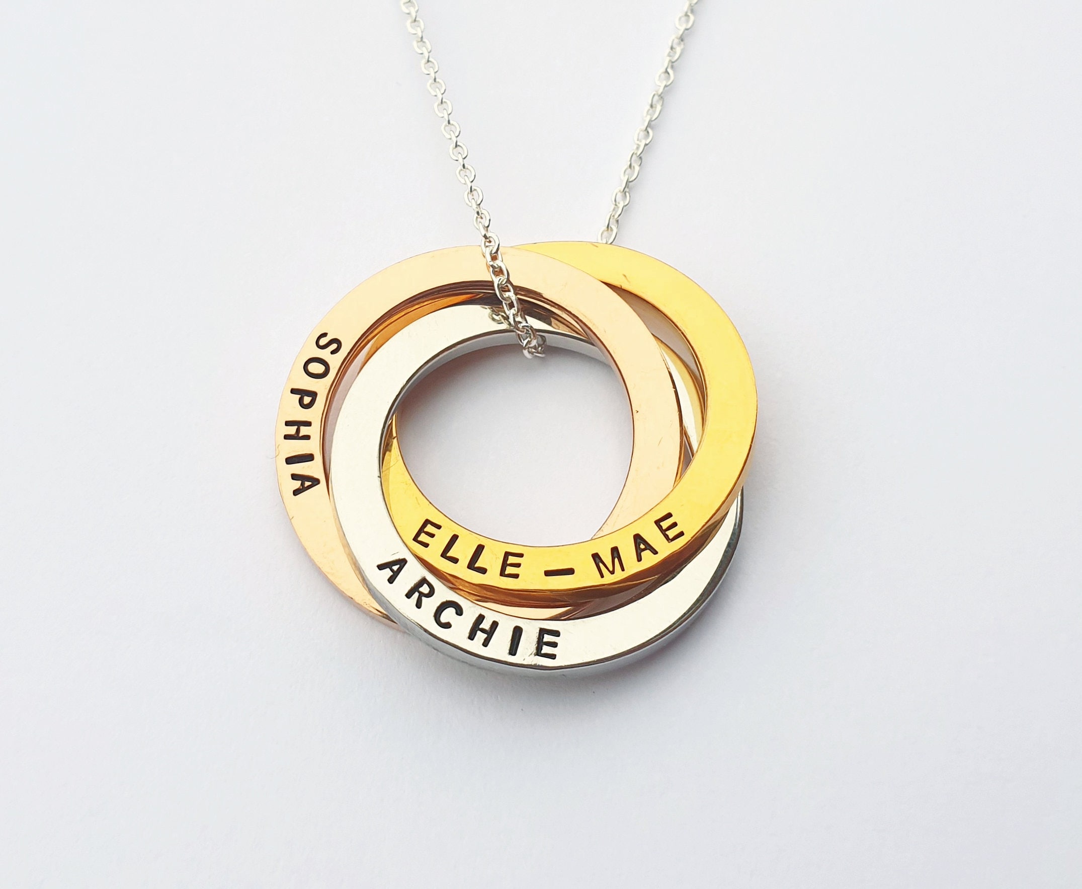Personalised Linked Circles Necklace 